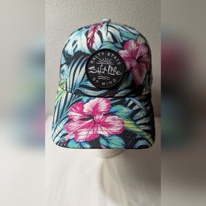 Salt life snapback hat live salty tropical leaves Beach surf golf NWT ONE SIZE